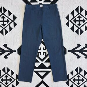 Agnona x Bergdorf Goodman Textured Cotton Blend Straight Leg Trousers in Navy